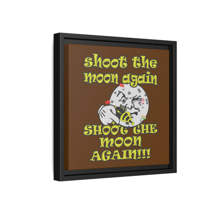 shoot the moon again - framed canvas art (brown)