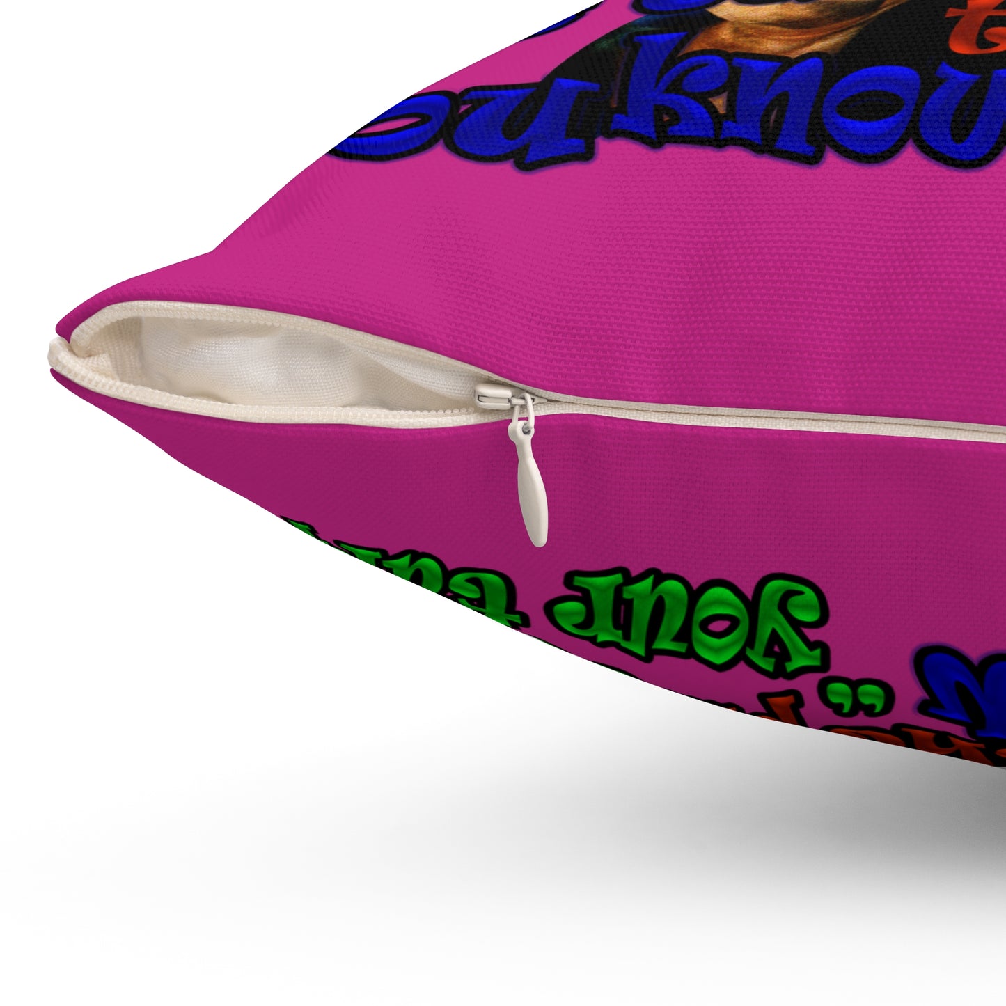 high noon - Spun Polyester Square Pillow - (pink)