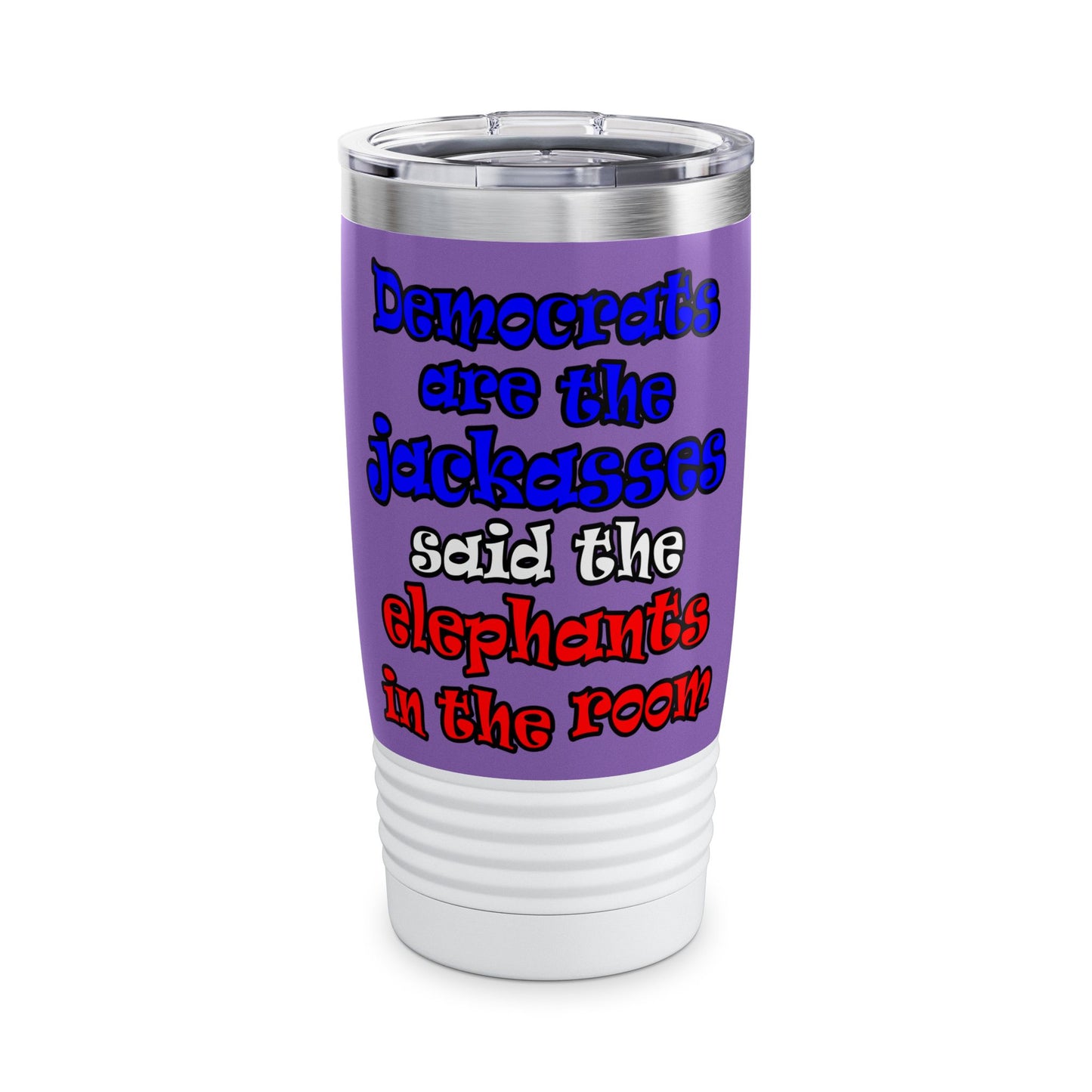 donkeys and elephants - Ringneck Tumbler, 20oz (light purple)
