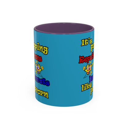 popping like popcorn - Accent Mug (turquoise)