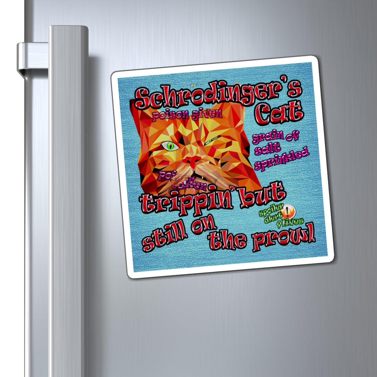 schrodinger's cat - Magnets - (faded blue)