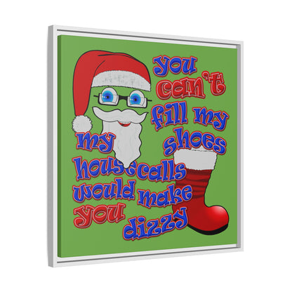 santa's shoes - framed canvas art (green)