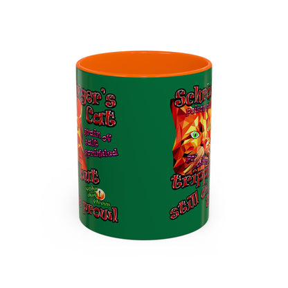 schrodinger's cat - Accent Mug (dark green)