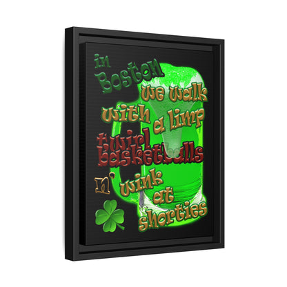 celtics logo - framed canvas art (black)