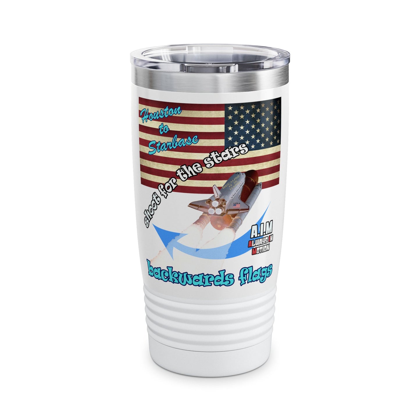 shoot for the stars - Ringneck Tumbler, 20oz (white)