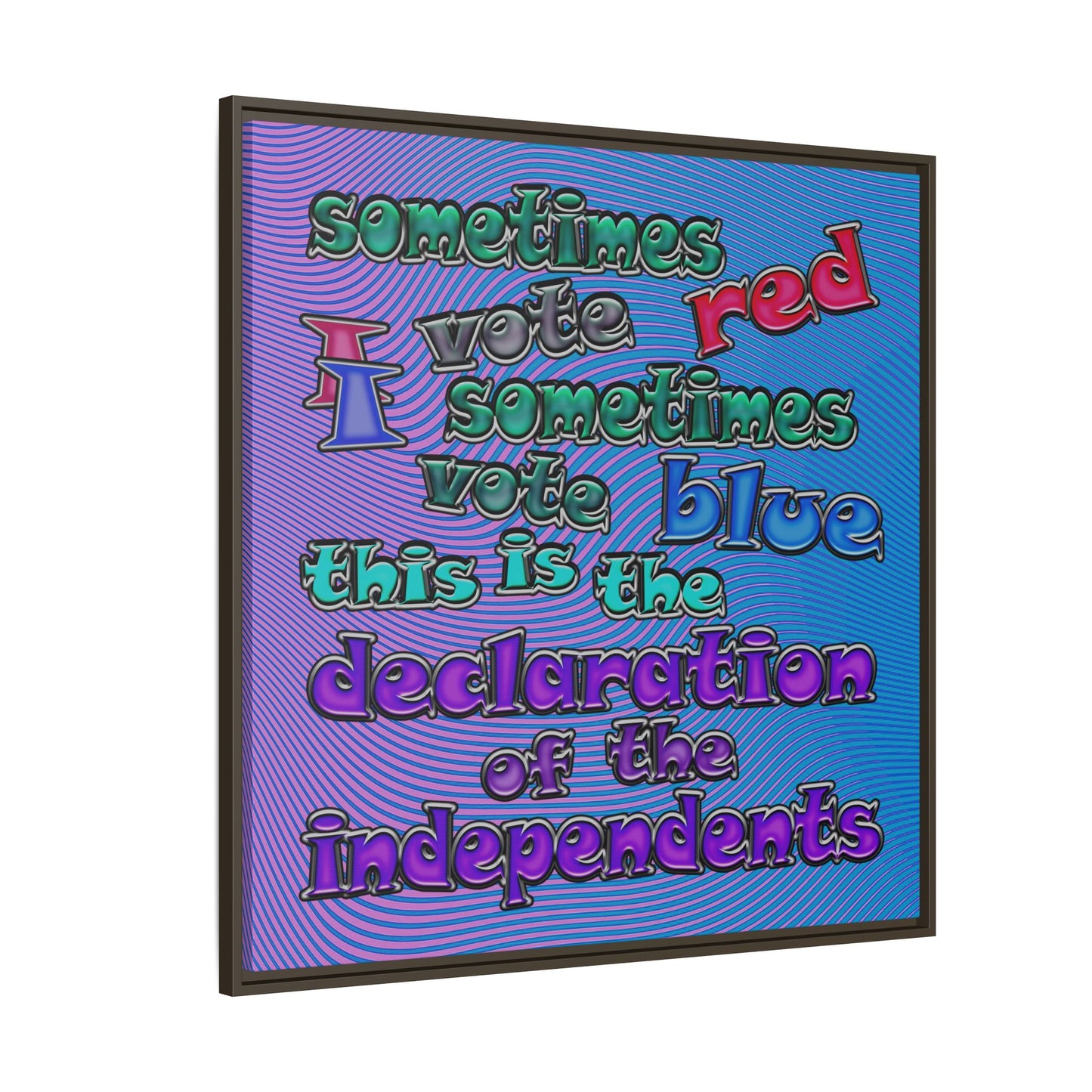 declaration of the independents - framed canvas art (light blue-purple wave)