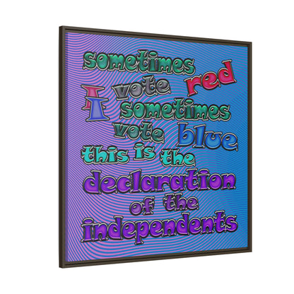 declaration of the independents - framed canvas art (light blue-purple wave)