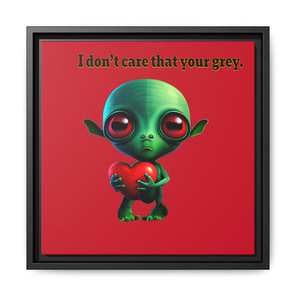 I don't care that your grey - framed canvas art (dark red)