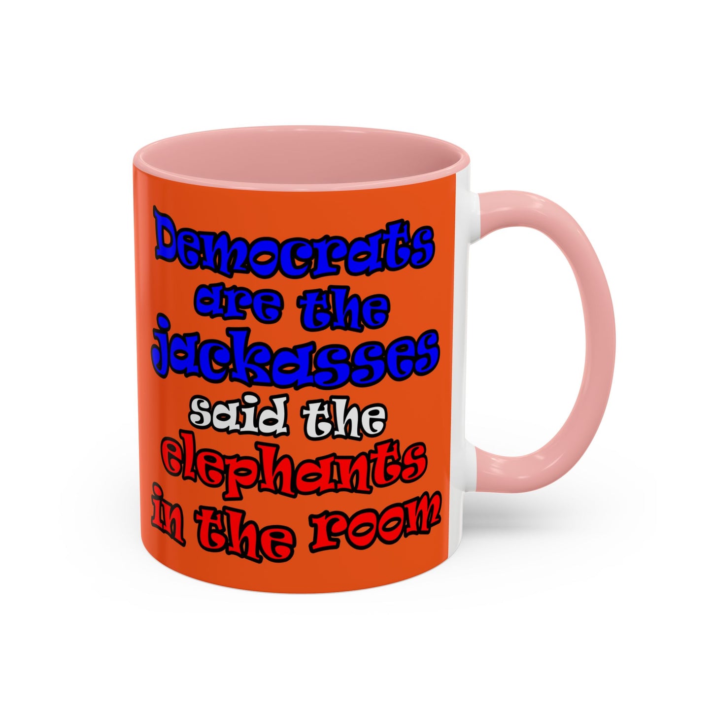 donkeys and elephants - Accent Mug (orange)