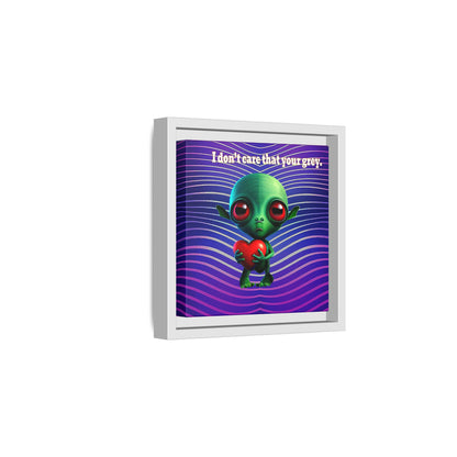I don't care that your grey - framed canvas art (purple wave)