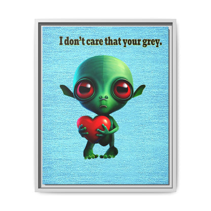 I don't care that your grey - framed canvas art (faded blue)