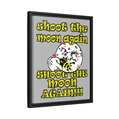 shoot the moon again - framed canvas art (light grey)