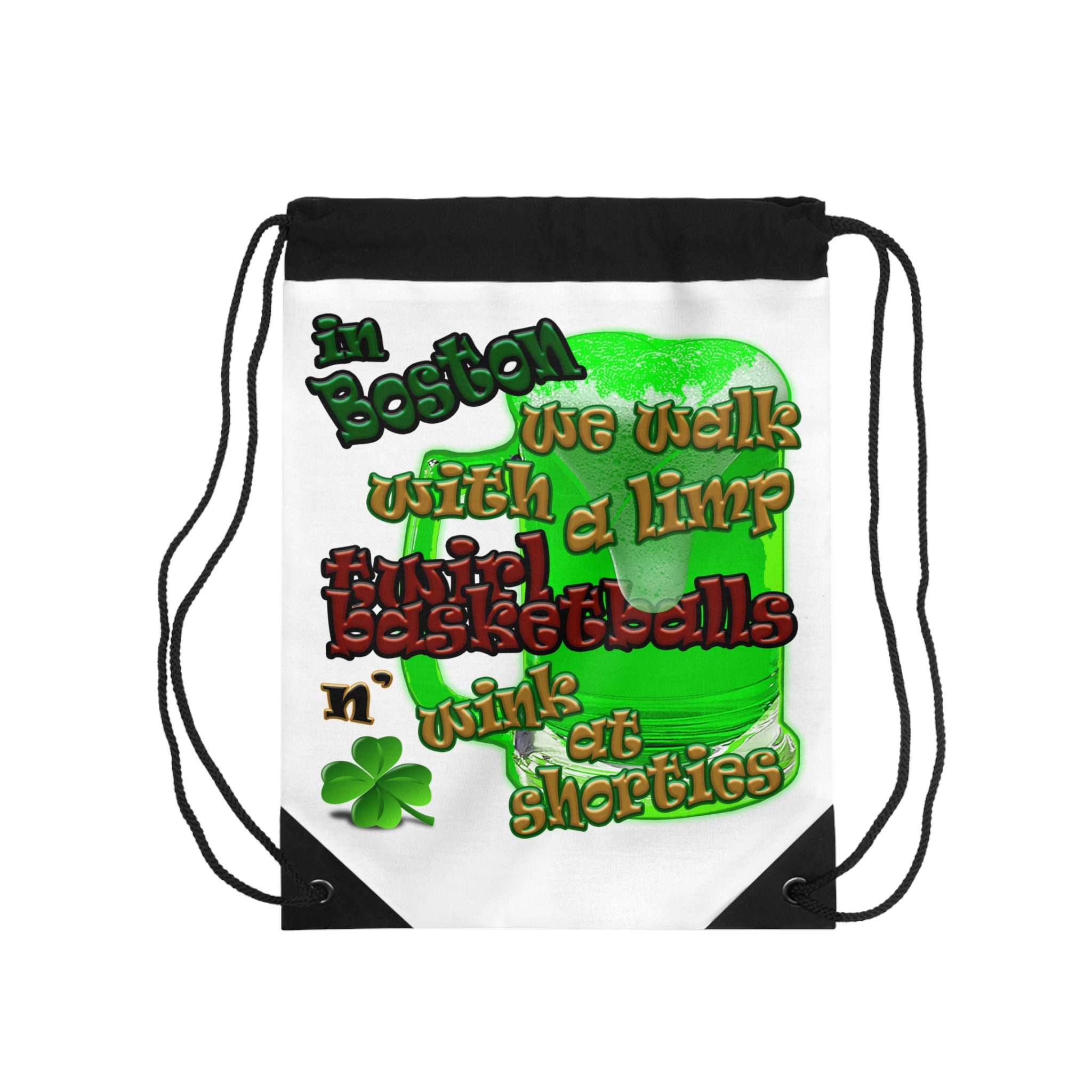celtics logo - Drawstring Bag (white)