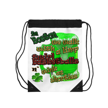 celtics logo - Drawstring Bag (white)