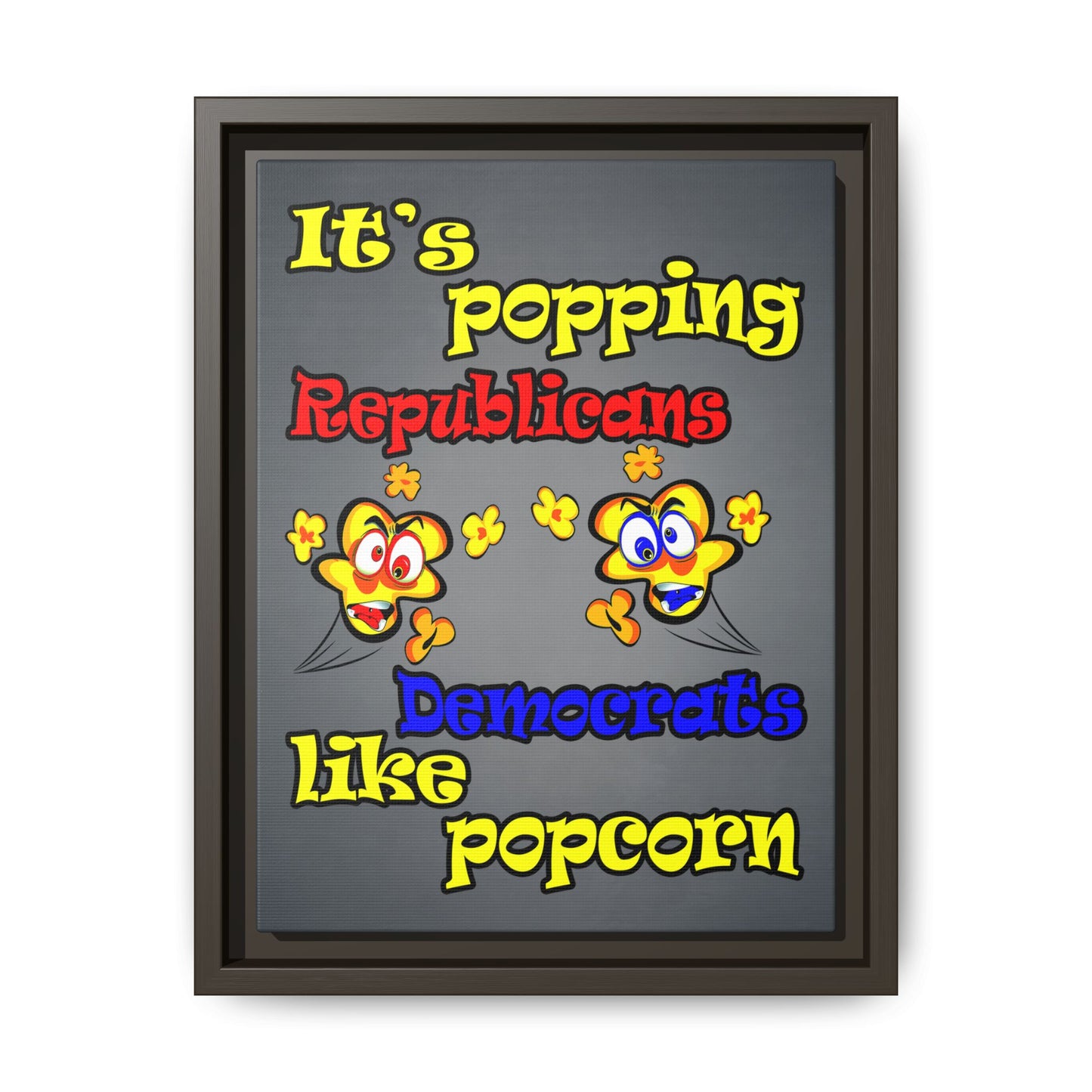 popping like popcorn - framed canvas art (grey-light grey)