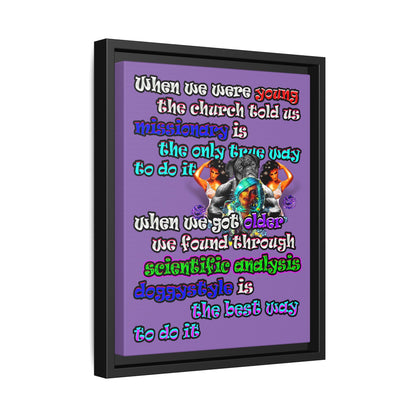 doggystyle - framed canvas art (light purple)