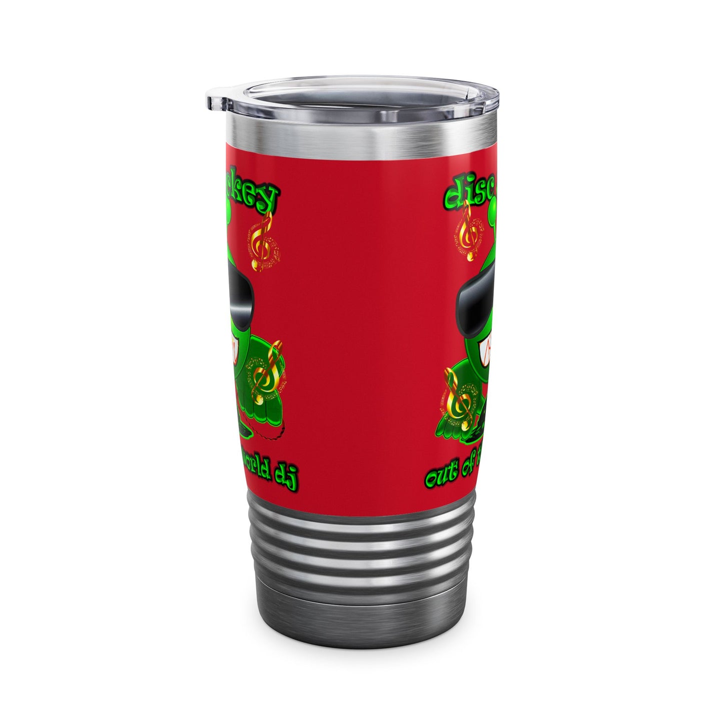 disc jockey - Ringneck Tumbler, 20oz (dark red)