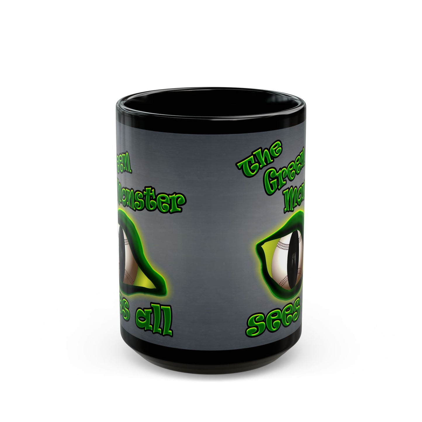 green monster - Black Mug (grey-light grey)