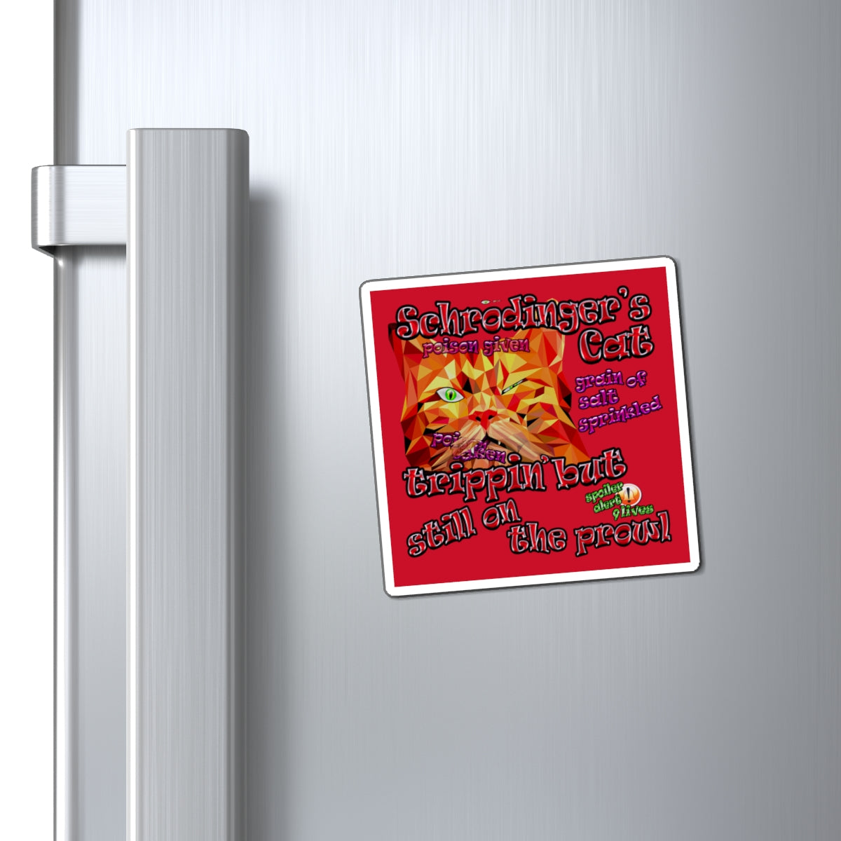 schrodinger's cat - Magnets - (dark red)