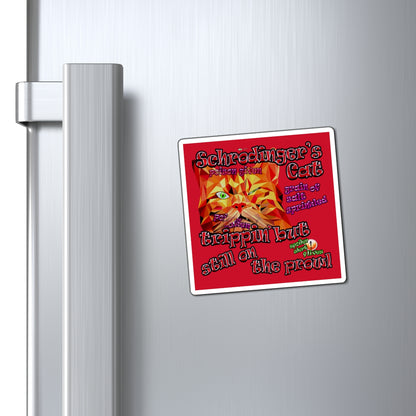 schrodinger's cat - Magnets - (dark red)