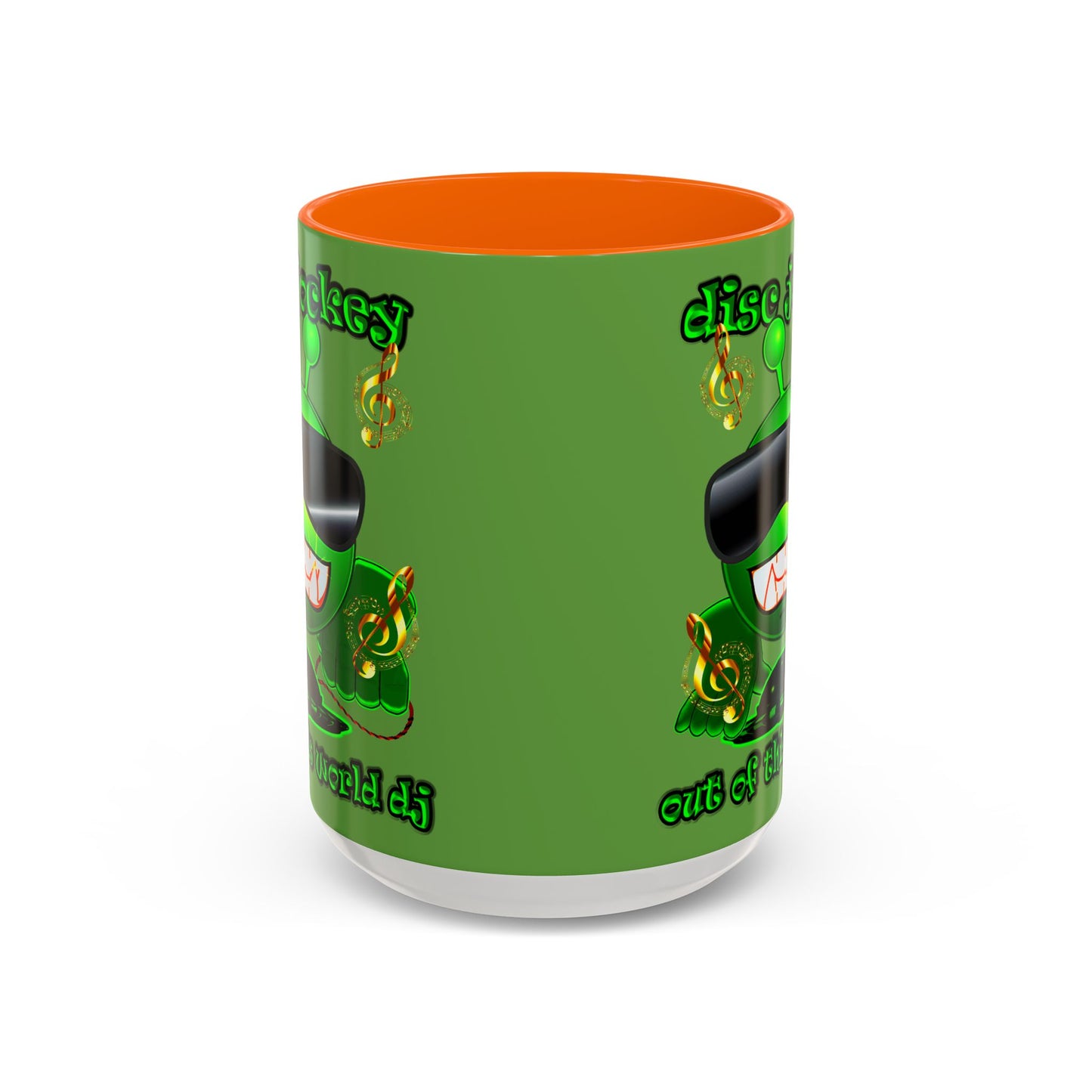 disc jockey - Accent Mug (green)