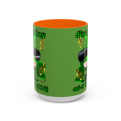 disc jockey - Accent Mug (green)
