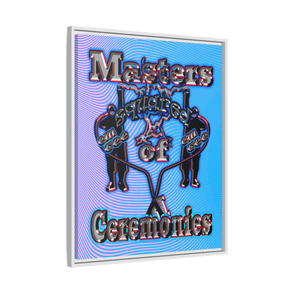 em cee squared - framed canvas art (light blue-purple wave)