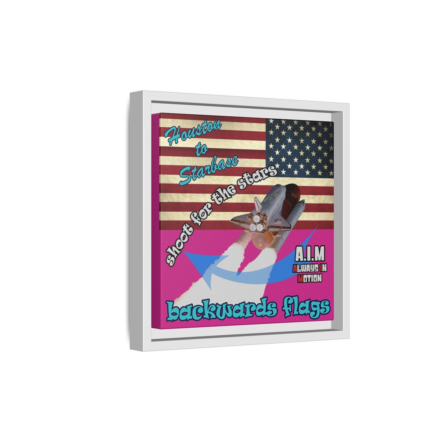 shoot for the stars - framed canvas art (pink)