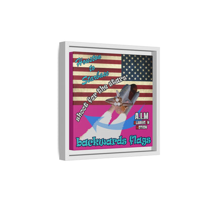 shoot for the stars - framed canvas art (pink)