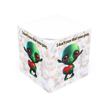 I don't care that your grey - note cube (white marble)