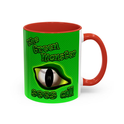 green monster - Accent Mug (logo green)