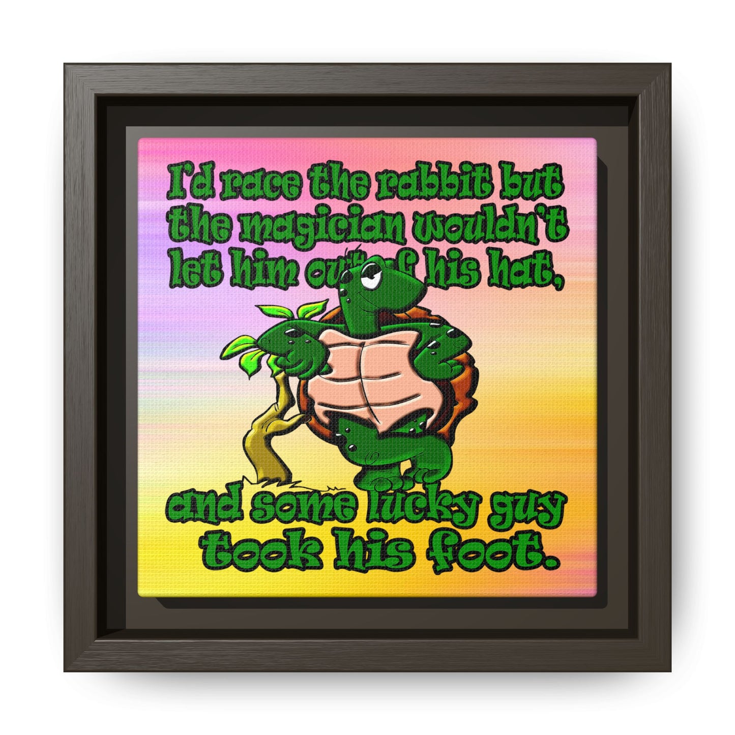 turtle race - framed canvas art (color blur)