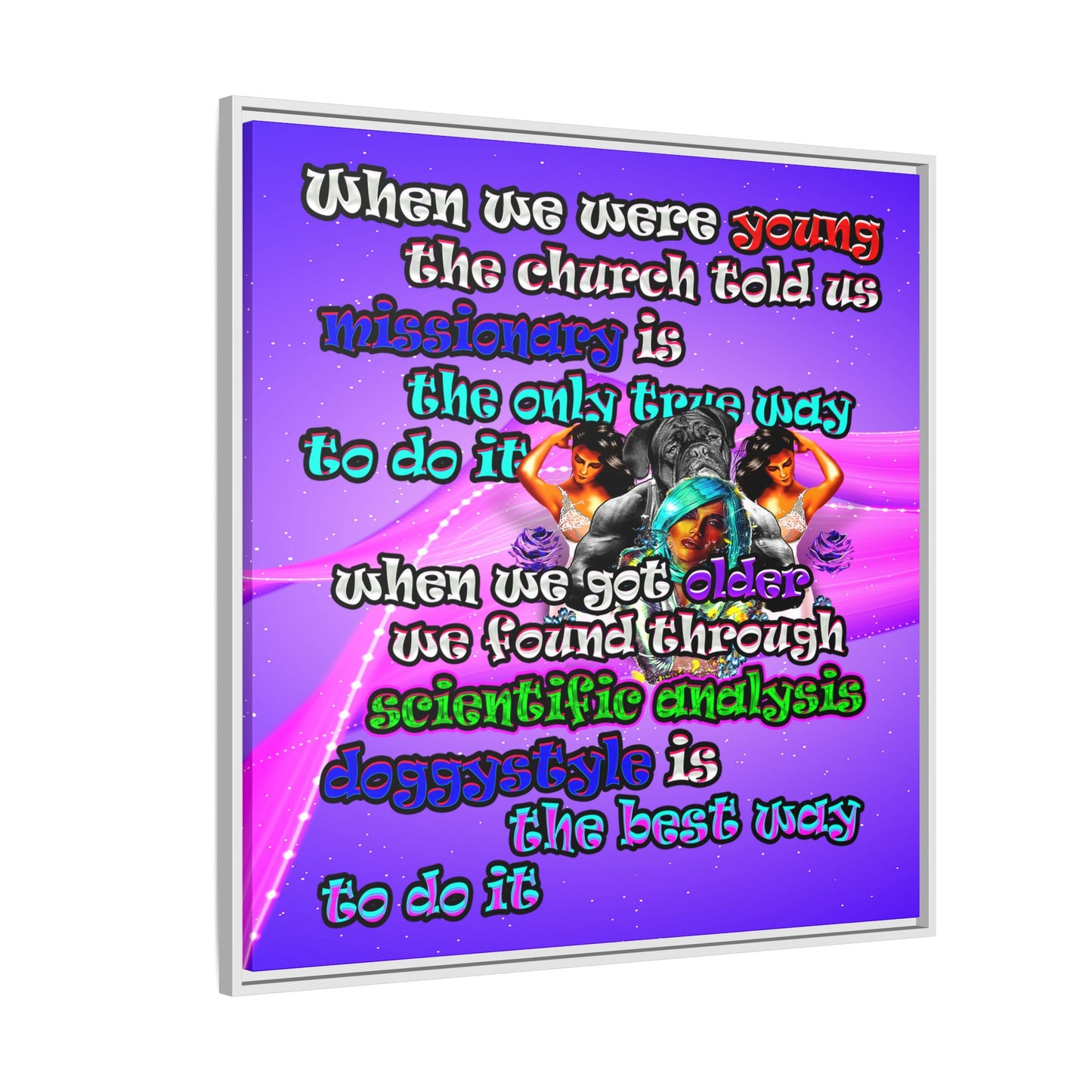 doggystyle - framed canvas art (purple-pink wave)