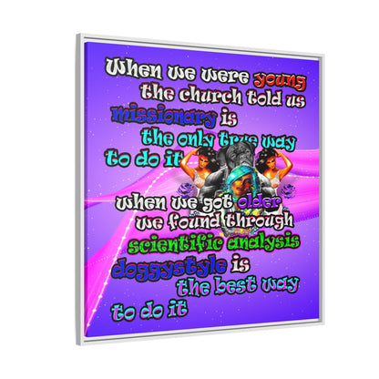 doggystyle - framed canvas art (purple-pink wave)