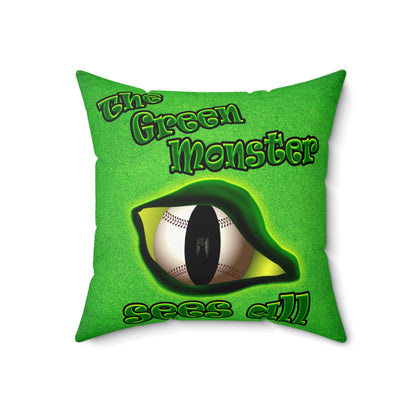 green monster - Faux Suede Square Pillow - (green turf)