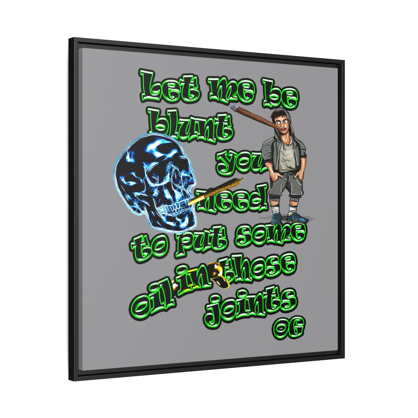 og - framed canvas art (grey)