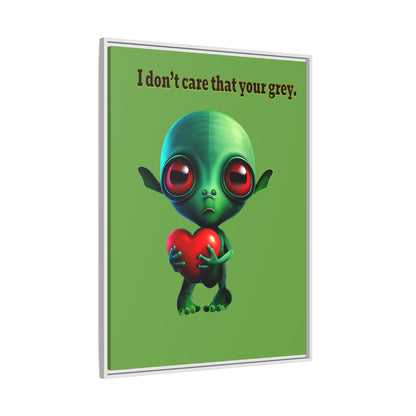 I don't care that your grey - framed canvas art (green)