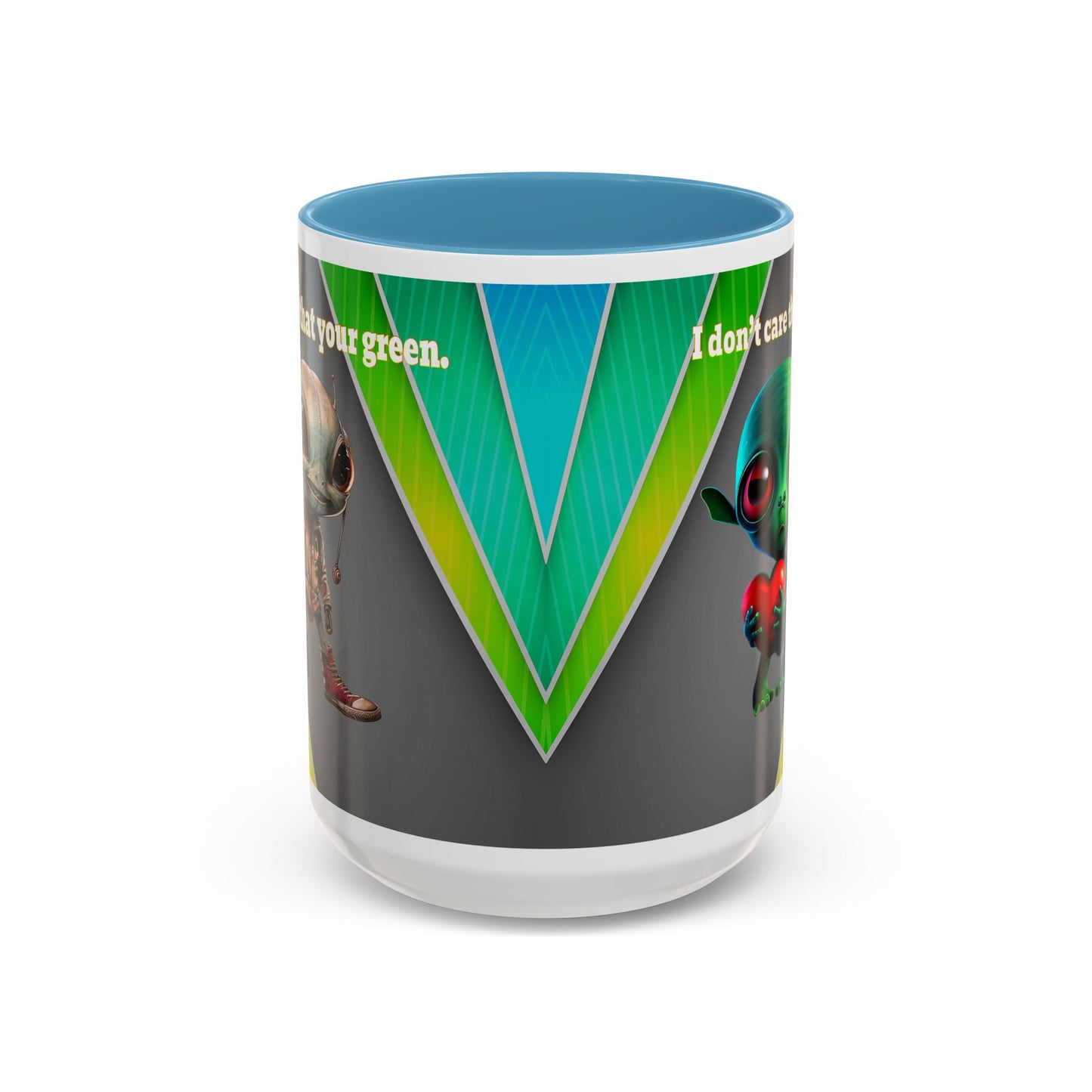 I don't care that your grey - Accent Mug (rainbow split)