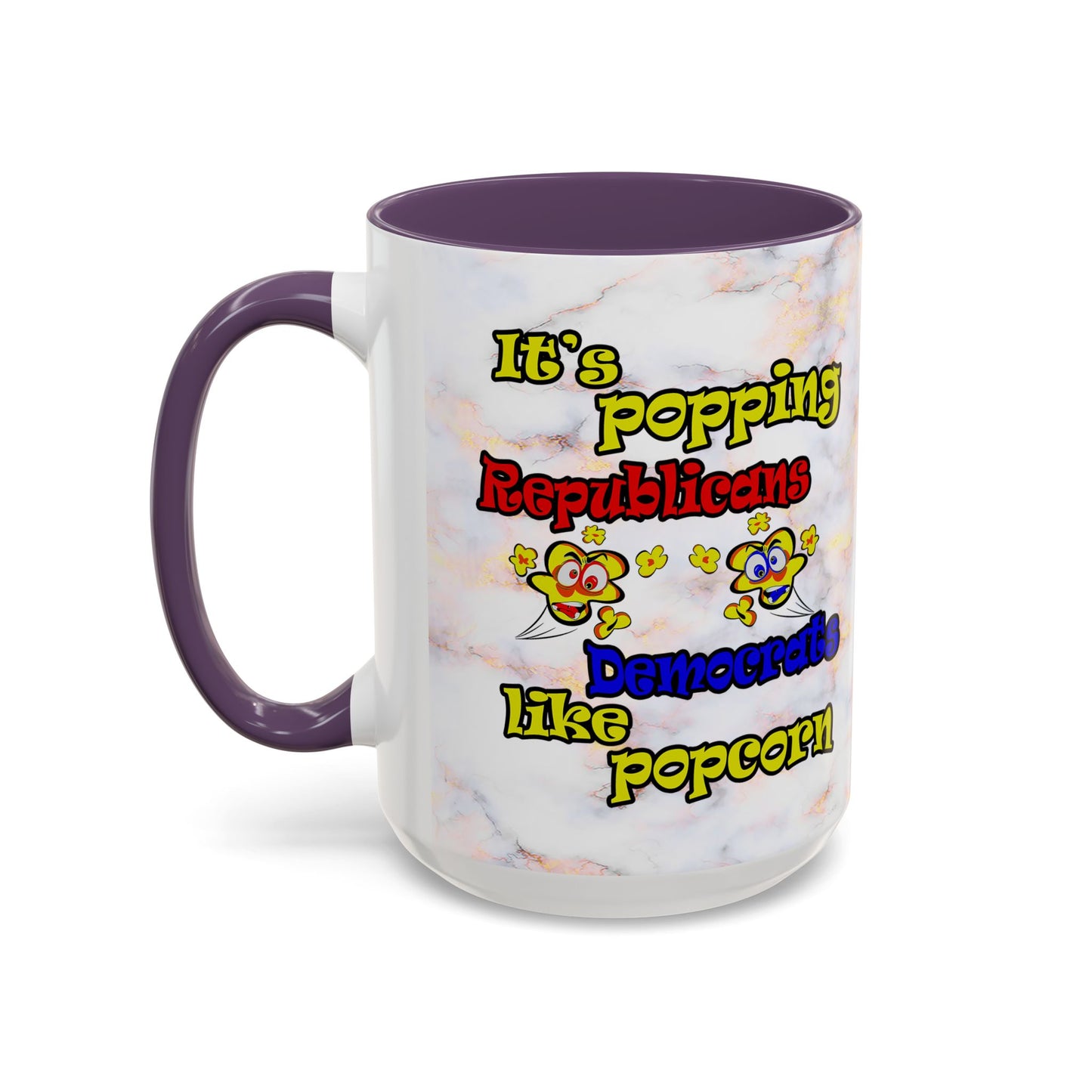 popping like popcorn - Accent Mug (white marble)