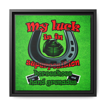 my luck - framed canvas art (green turf)