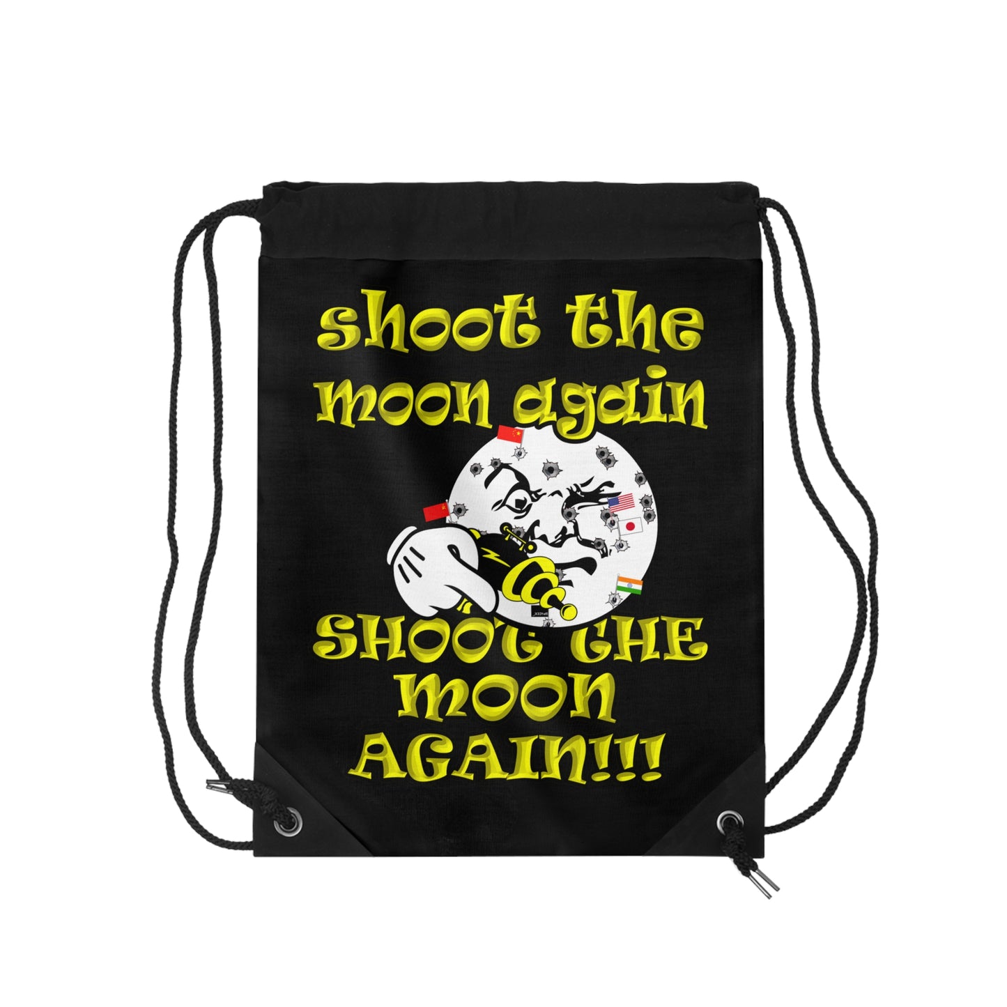shoot the moon again - Drawstring Bag (black)