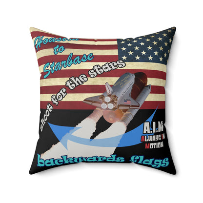 shoot for the stars - Faux Suede Square Pillow - (black)