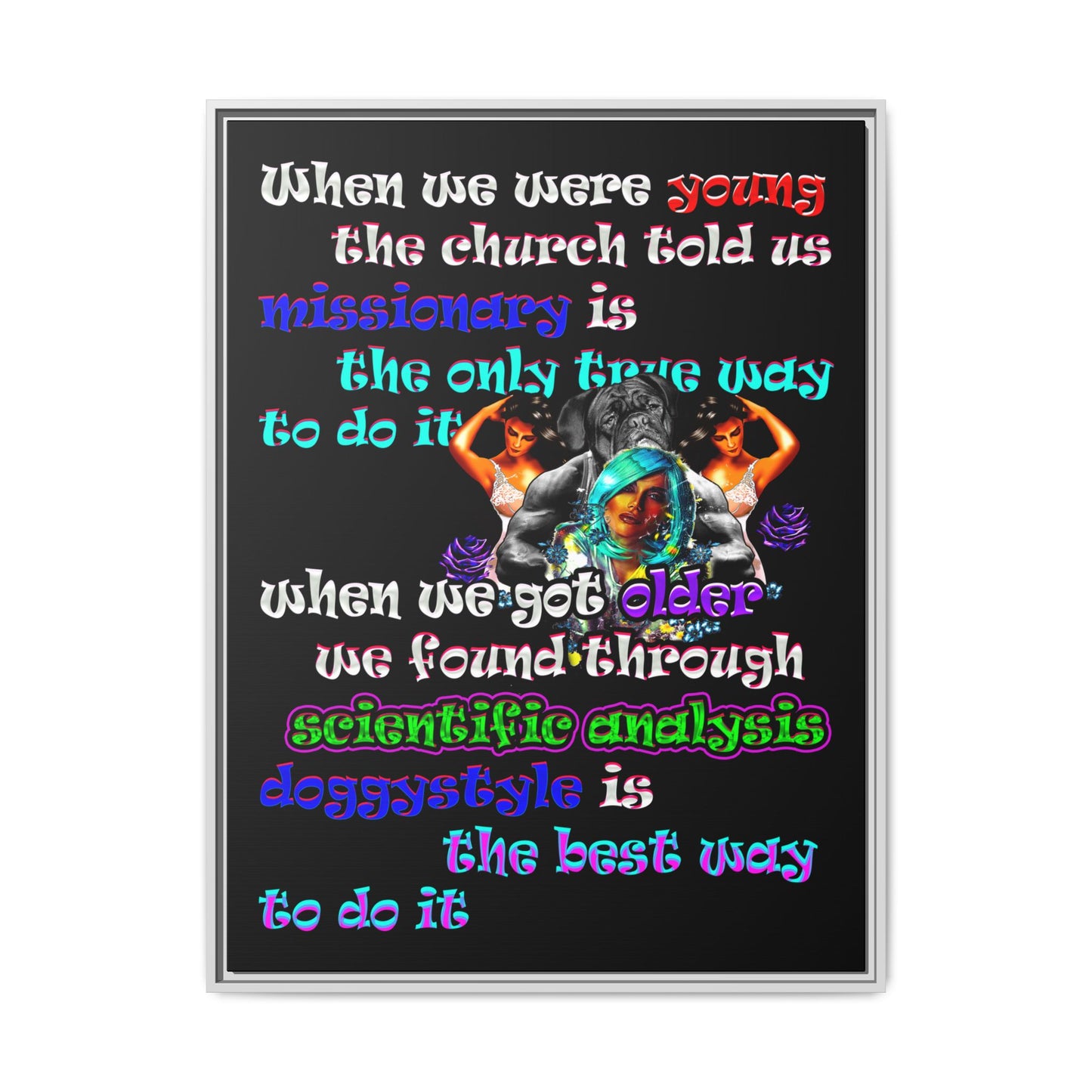 doggystyle - framed canvas art (black)