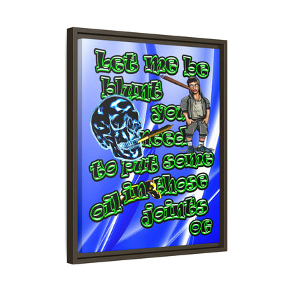 og - framed canvas art (blue-white wave)