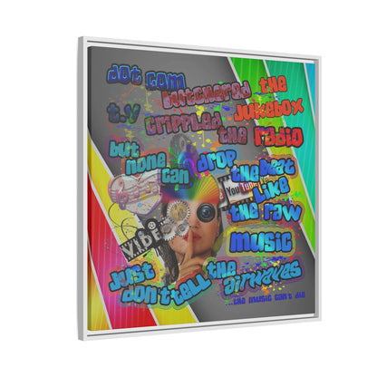 drop the beat - framed canvas art (rainbow split)