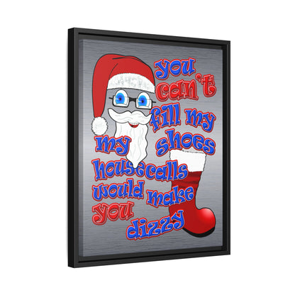 santa's shoes - framed canvas art (brushed nickel)