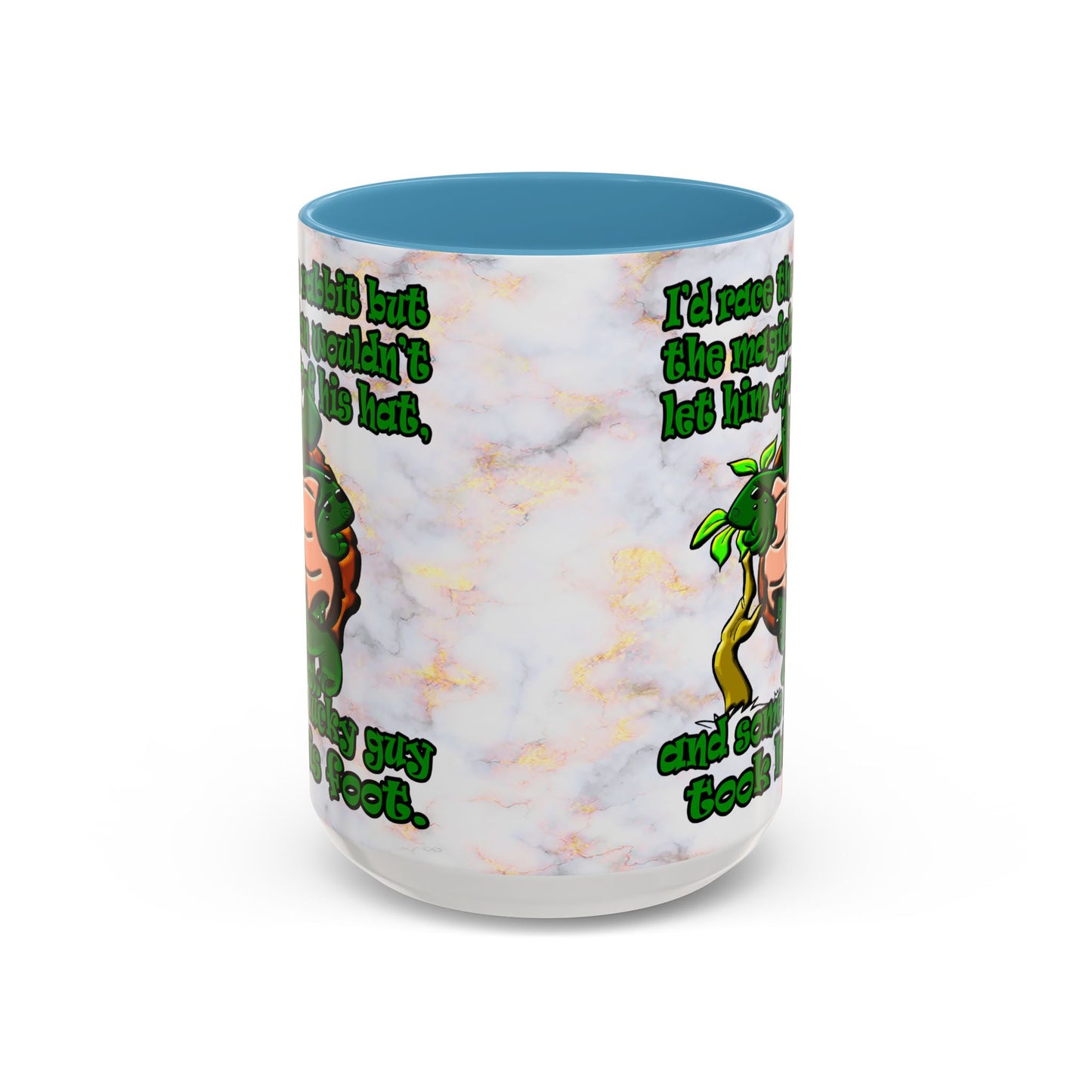 turtle race - Accent Mug (white marble)