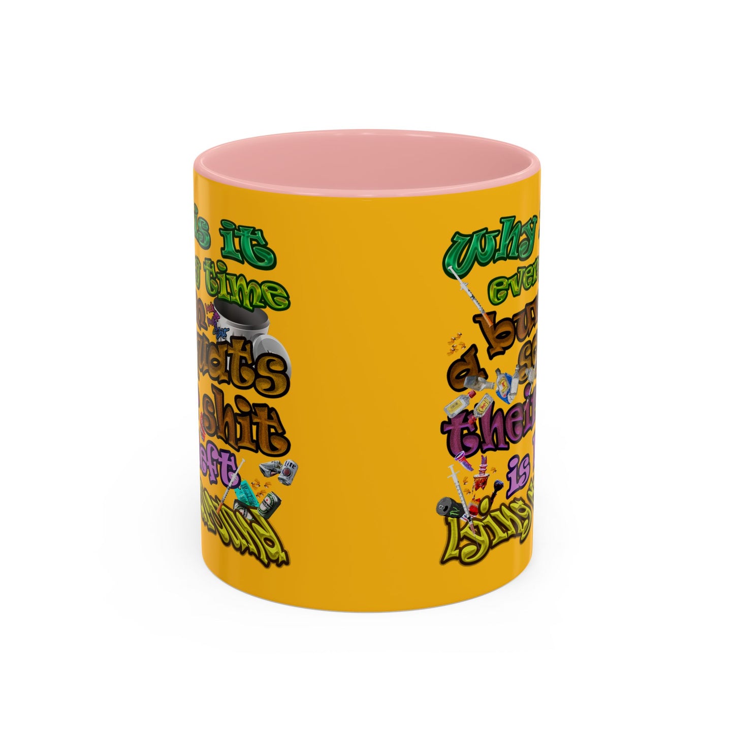 the bum's shit - Accent Mug (yellow)