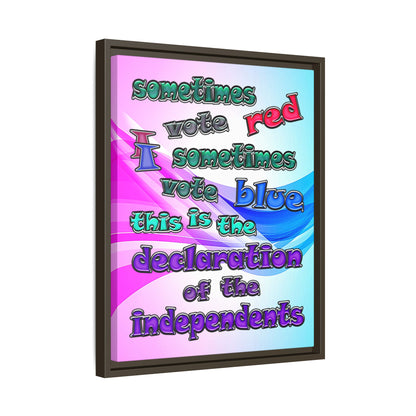 declaration of the independents - framed canvas art (light blue-pink wave)