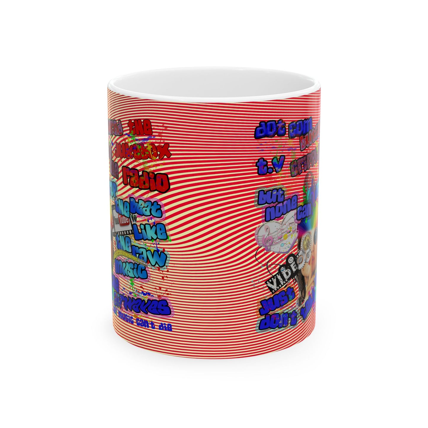drop the beat - White Mug (yellow-orange wave)